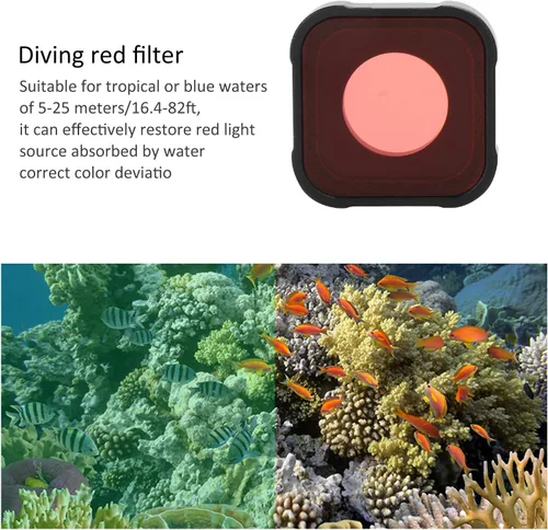 Miniatura 3 de Juego de filtros de lente de 3 piezas, filtro de cámara de aleación de aluminio, lente de vidrio óptico, juego de filtro de buceo subacuático