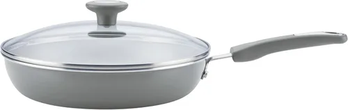 Miniatura 5 de Rachael Ray Get Cooking! Juego de ollas y sartenes antiadherentes, incluye bandeja para hornear y herramientas de cocina, 12 piezas, color gris