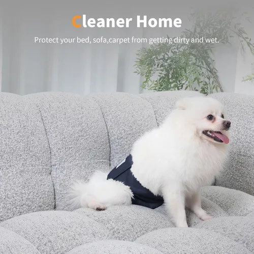 Miniatura 2 de Vecomfy Bandas para el vientre para perros machos (paquete de 5), Envoltura premium lavable reutilizable para vientre de perro mediano a prueba