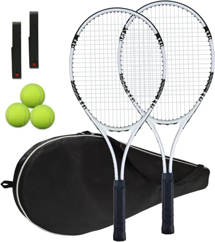 UUBEMM Raquetas de tenis para 2 jugadores recreativas para adultos, raquetas de tenis ligeras para entrenamiento de estudiantes principiantes, juego