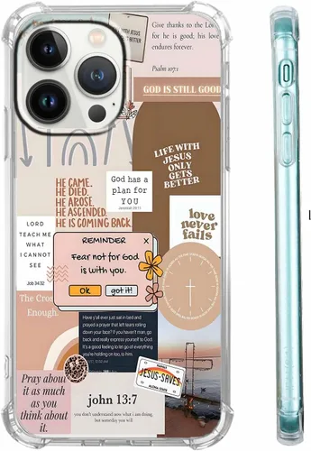 Miniatura 33 de Funda para Celular con Versículos de la Biblia, Colocación de Citas Cristianas de Jesús, Diseño Collage, Funda Protectora Suave de TPU de Moda