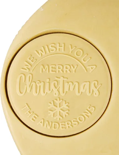 Miniatura 13 de Cortadores de galletas de Navidad personalizados 2023 con sello de galletas de Feliz Navidad para hornear, cortadores de galletas de azúcar