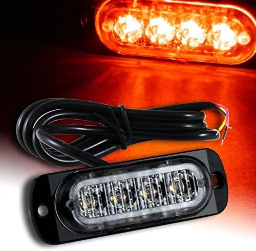 Miniatura 3 de Luces estroboscópicas de emergencia LED, 4 unidades, color rojo, 4 LED, luz estroboscópica intermitente de emergencia, advertencia de advertencia