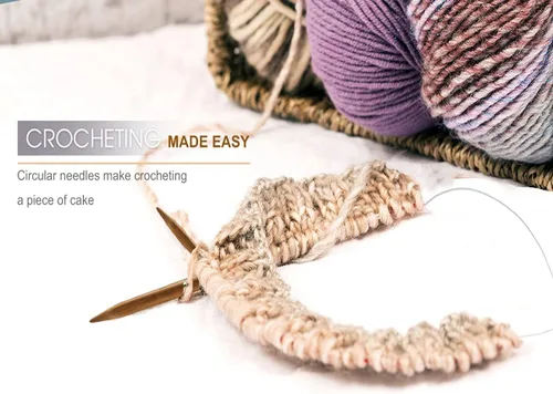 Miniatura 6 de Weabetfu Aguja de tejer circular de bambú, 40 pulgadas de longitud para hacer bricolaje creativo hecho a mano y cualquier proyecto de hilo