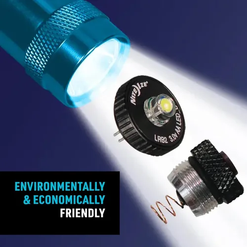 Miniatura 8 de Nite Ize Combo de actualización LED II compatible con AA Mini Maglite - Práctico kit de linterna con LED e interruptor de tapa trasera, potente