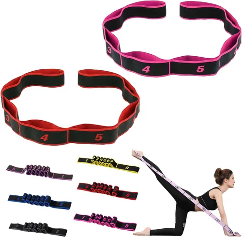 Miniatura 16 de Fitness Resistance Bands with Handles, Fitness Resistance Band for Stretching and Yoga, 8 Loops Elastic Exercise Bands, Exercise Resistance Bands
