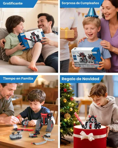 Miniatura 6 de Opmind Kit de Construcción de Robot RC STEM 5 en 1, Control por APP y Control Remoto, Bloques Samurái/Ninja 419 Piezas, Set de Constructor Juguete