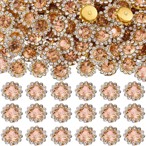 Miniatura 14 de 160 diamantes de imitación para coser de 0.472 pulgadas, base de metal, diamantes de imitación para coser en ropa, zapatos, aretes, cinturón