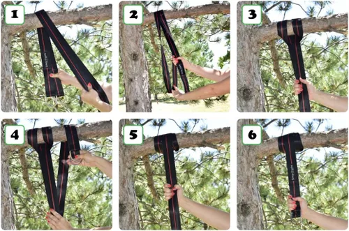 Miniatura 9 de Kit para colgar correas de columpio de árbol, dos ganchos de 10 pies extra largos y resistentes de 2200 libras y dos mosquetones de bloqueo seguros