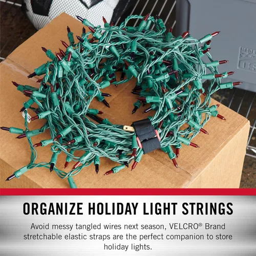 Miniatura 4 de VELCRO Brand Organización de garaje Correas elásticas con hebilla Paquete de postes y estacas, organiza cables de herramientas eléctricas
