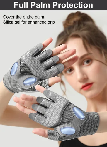 SUJAYU Guantes de entrenamiento para mujeres y hombres, guantes de levantamiento de pesas para gimnasio Púrpura