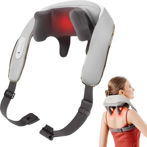 SKG Masajeador de cuello 2025 para aliviar el dolor, tejido profundo 6D amasado con calor, masaje inalámbrico de cuello y hombros, regalo de San