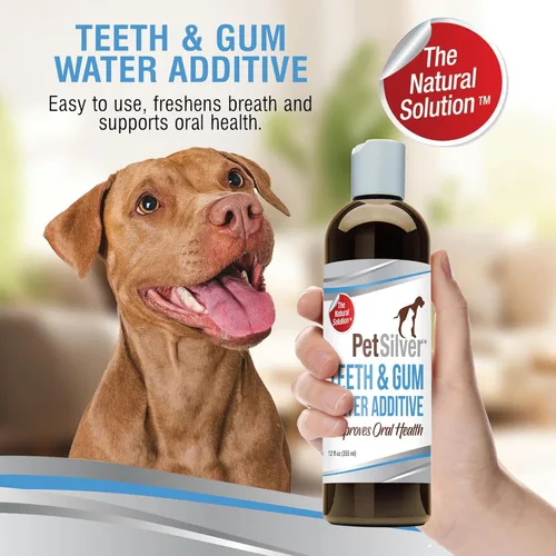 Miniatura 5 de PetSilver Aditivo de agua para dientes y encías para el cuidado dental, ambientador de aliento de mascotas, dirige el sarro, la placa y promueve