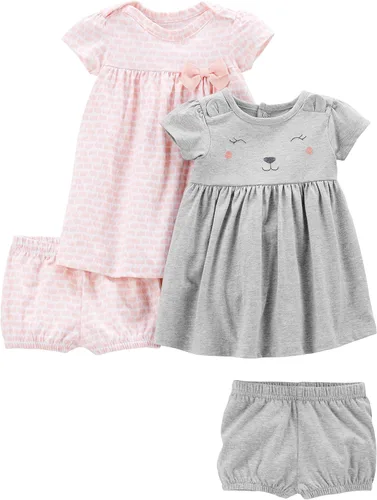 Miniatura 31 de Simple Joys by Carter's - Conjunto de vestido de manga corta y sin mangas para niña, paquete de 2