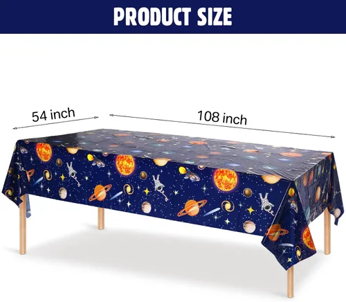 Miniatura 2 de Sumind 6 manteles espaciales de plástico para decoración exterior del sistema solar, diseño de planeta para niños, temática espacial, decoración