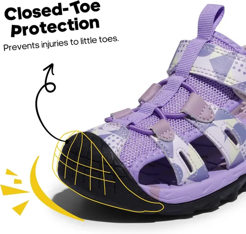 Miniatura 2 de NORTIV 8 Sandalias de verano para niños y niñas, sandalias de punta cerrada, para senderismo, ligeras, atléticas al aire libre