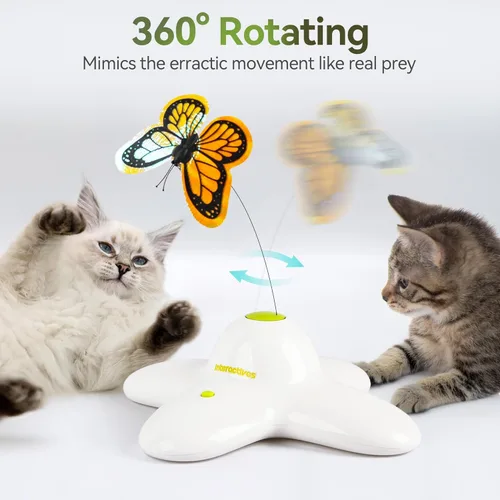 Miniatura 2 de ALL FOR PAWS 6-Pack Butterfly Refills for Interactive Cat Toy, Replacement Butterflies for Automatic Cat Spinner Toy, Durable Self-Play Butterfly