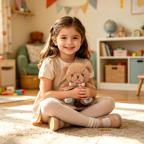 Miniatura 6 de BSTAOFY Oso de peluche con luz marrón, oso de peluche brillante, juguete de peluche suave para niñas y niños, regalos de cumpleaños, 8 pulgadas