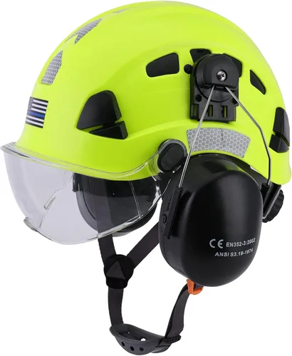 Miniatura 8 de Safety Helmet Hard Hat with Visor and Hearing Protection Vented ANSI Z89.1 Approved Work Helmet for Forestry Chainsaw Arborist Logging Helmet