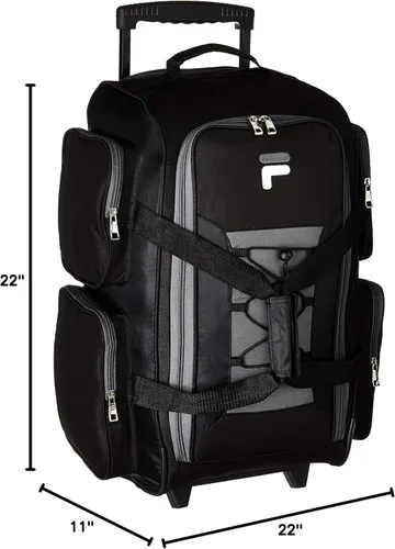 Miniatura 9 de Fila Bolsa de lona ligera de 22" con ruedas, Negro -, Bolsa de lona ligera de 22" con ruedas