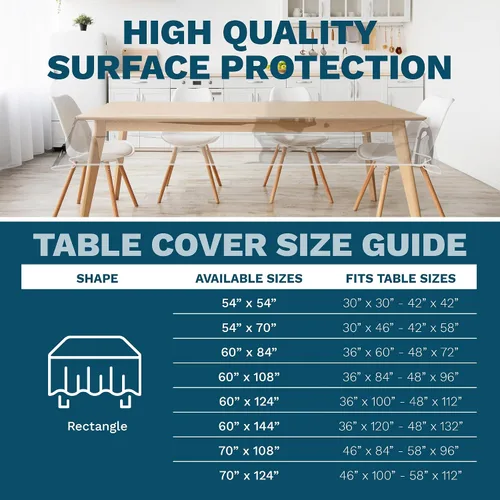 Miniatura 2 de Mantel de plástico para mesa, protector de mantel de plástico transparente, con borde, 60 x 84 pulgadas, rectangular, impermeable y resistente al