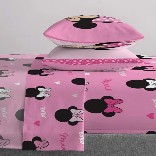 Miniatura 5 de Jay Franco Disney Minnie Mouse Hearts N Love - Juego de ropa de cama tamaño completo de 5 piezas, incluye edredón reversible y juego de sábanas, Rosa