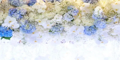 Miniatura 6 de AOFOTO Hermoso fondo de flores blancas y azules de 5 x 3 pies para fotografía de boda, damas, fiesta de té, niñas, amantes de los retratos, telón