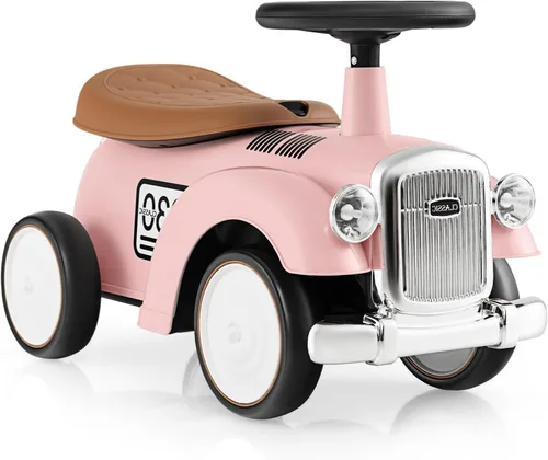 OLAKIDS Auto de Empuje para Montar, Juguete Deslizante de Pie al Suelo para Niños Pequeños con Volante, Bocina, Almacenamiento Debajo del Asiento,