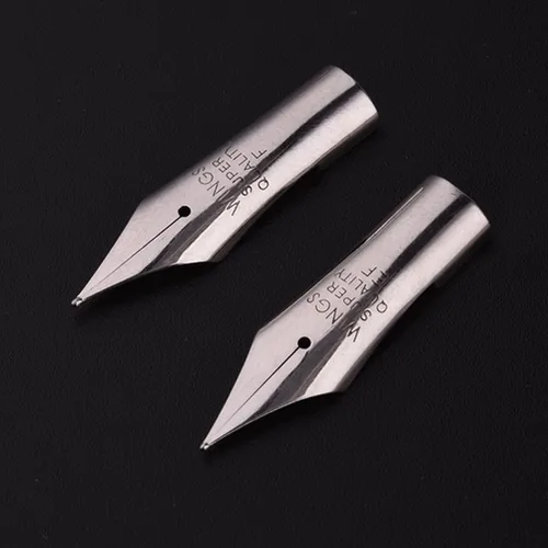 Miniatura 2 de 2 puntas especiales de repuesto para pluma estilográfica, perfectas para bolígrafo piloto 78G 88G KaKuno (1 punta F plateada y 1 punta EF plateada)