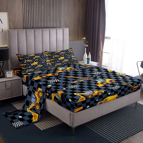 Miniatura 23 de Juego de sábanas para cama de coche de bomberos, juego de sábanas de coche de policía con bolsillo profundo, sábana bajera ajustable para decoración