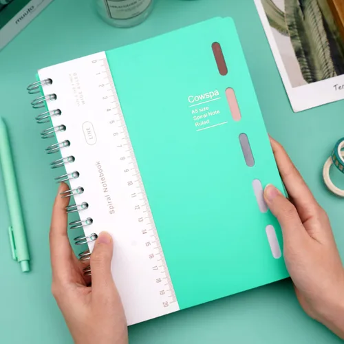 Miniatura 2 de Yoment Cuaderno de espiral de 5 materias encuadernado en espiral con rayas anchas de 7 x 8.5 pulgadas, cuaderno de espiral de tapa dura