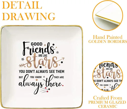 Miniatura 3 de Nordic Runes Regalos de buena amiga para mujeres, plato de anillo de cerámica, regalo de amistad para mejores amigos. Cumpleaños, Navidad, regalo