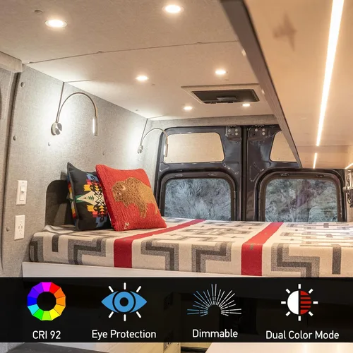 Miniatura 2 de acegoo Luz de lectura LED para RV de 12V, lámpara de pared de cuello flexible para RV, barco, autocaravana, furgoneta, lectura de cabecera