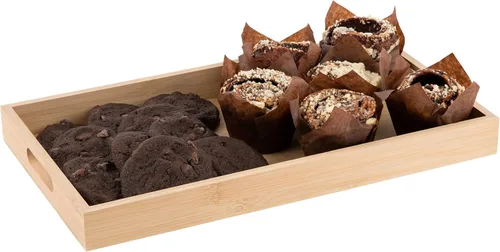 Miniatura 3 de Bandeja de bambú para servir decoración de bambú – Bandeja de bambú de desayuno anidado de cinco piezas – Bandejas de madera para organizar