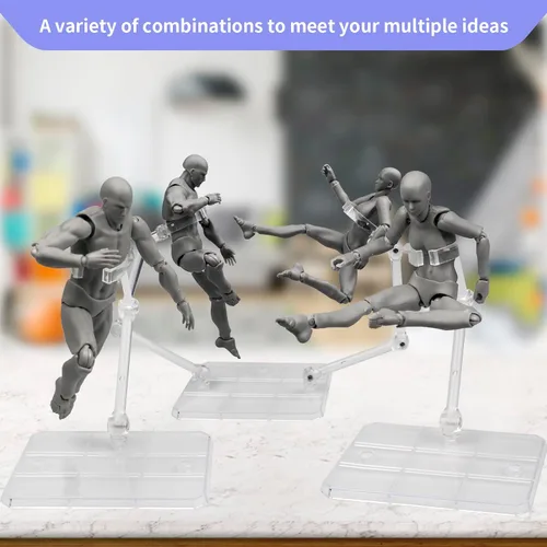 Miniatura 2 de POMER Soporte para figura de acción, 5 piezas de montaje transparente para figura de acción, soporte de soporte para modelo de base, compatible