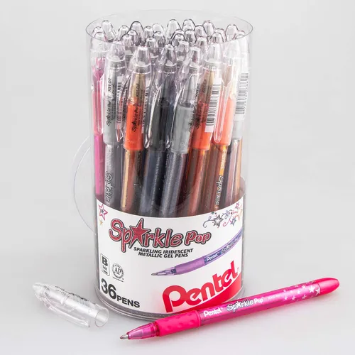 Miniatura 11 de Pentel Sparkle Pop - Bolígrafo de gel metálico, línea gruesa de 1.0mm, colores surtidos, paquete de 4 (K91BP4M)