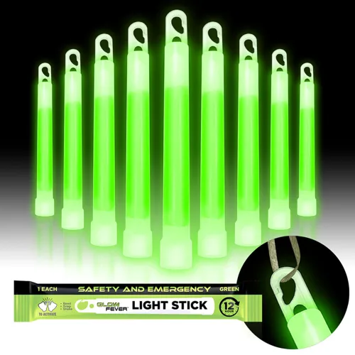 Miniatura 12 de Glow Fever Barras luminosas de grado militar de seguridad de emergencia; 10 piezas, barras luminosas ultra brillantes de 6" con 12 horas de Rojo