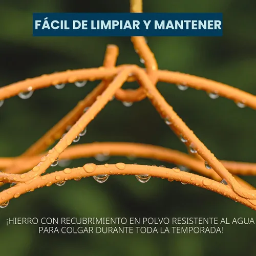Miniatura 6 de MEKKAPRO Sun Baltimore - Comedero para oropéndolas para exteriores, comedero de metal para gelatina y naranja, diseño único de sol y comedero