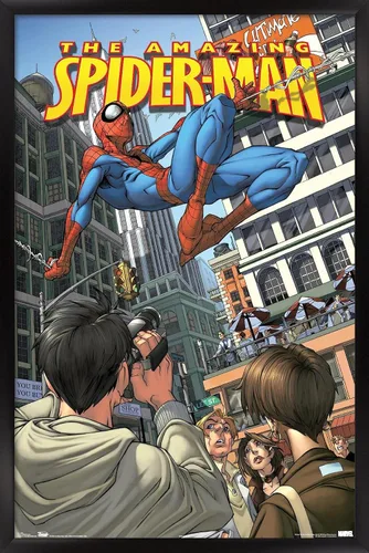 Miniatura 9 de Trends International Marvel Comics Spider-Man - Póster de pared definitivo, 14.725 x 22.375 pulgadas, versión enmarcada de madera de granero