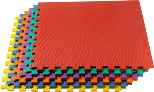 Miniatura 34 de We Sell Mats 3/8" Thick Multipurpose EVA Foam Exercise Floor Mat, Interlocking Tiles, Anti-Fatigue for Home or Gym Azul