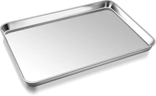 Miniatura 10 de P&P CHEF Bandeja para hornear galletas de 9 pulgadas, bandeja de acero inoxidable para cocina, utensilios para horno para múltiples usos, aspecto