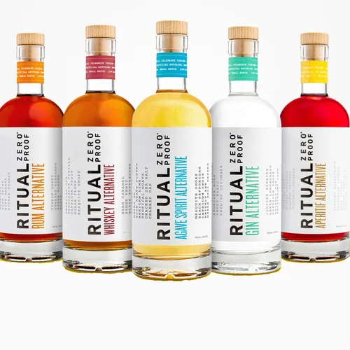 RITUAL - Alternativas a prueba de cero alcohol de agave, whisky, ginebra, ron y aperitivo, galardonadas bebidas alcohólicas sin alcohol, 25.4 onzas