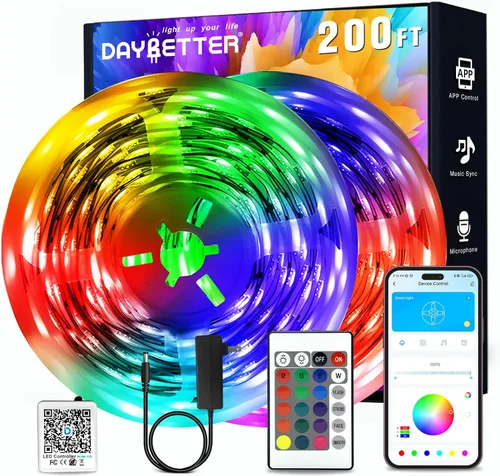 Miniatura 9 de DAYBETTER Tira de luces LED de 400 pies, luz inteligente con control remoto de aplicación, luces LED RGB para dormitorio, sincronización de música