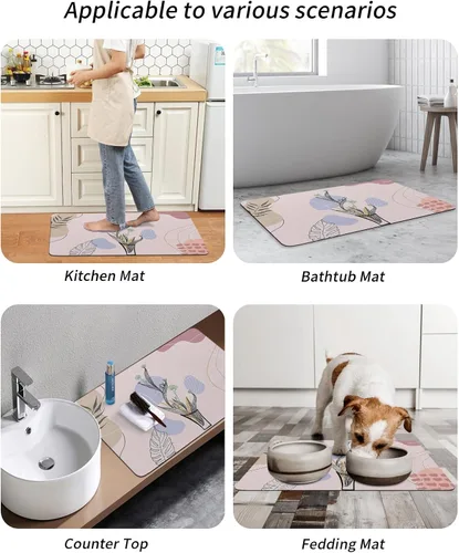 Miniatura 6 de Abstract Bath Mat for Tub,Non Slip Bathroom Floor Runner Rug Quick Dry & Absorbent Diatomaceous Earth Kitchen Shower Sink Washable Doormat,Mo-randi