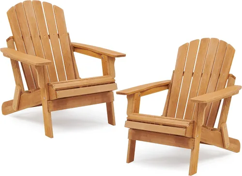 Miniatura 11 de SoliWood Silla Adirondack de madera para exteriores con respaldo y tabla de asiento premontados, silla de patio para jardín, patio trasero, césped