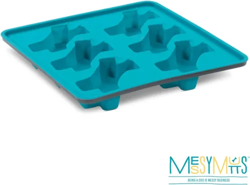 Miniatura 3 de Messy Mutts Molde de silicona enmarcado para paletas Bandeja de 10 x 10 pulgadas 6 golosinas fáciles de llenar por bandeja Líneas de llenado