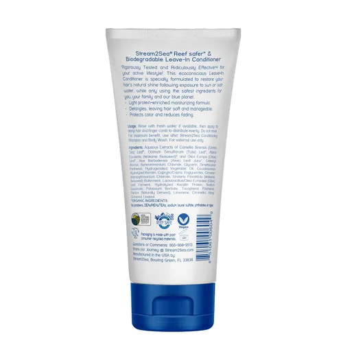Miniatura 2 de Stream2Sea - Acondicionador sin enjuague para el cabello desenreda y repone la humedad del cabello, fórmula natural segura para arrecifes, sin