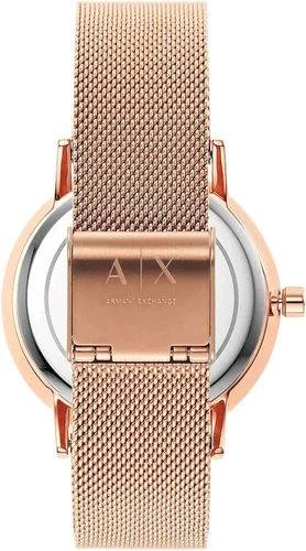 Miniatura 7 de Armani Exchange - Reloj de cuarzo de acero inoxidable con correa de piel para mujer, Malla de acero rosa, Reloj de cuarzo