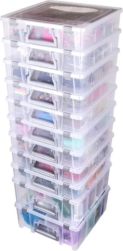 Miniatura 21 de AB Designs 6967ABD Super Satchel con 9 contenedores mezclados en el interior, contenedor apilable para organización de almacenamiento en el hogar