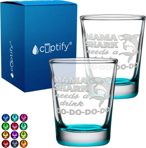 Miniatura 77 de Cuptify Regalos para baby shower, para la nueva mamá, EST 2023, 2 onzas, con fondo negro, juego de 2 vasos grabados para fiesta, regalo